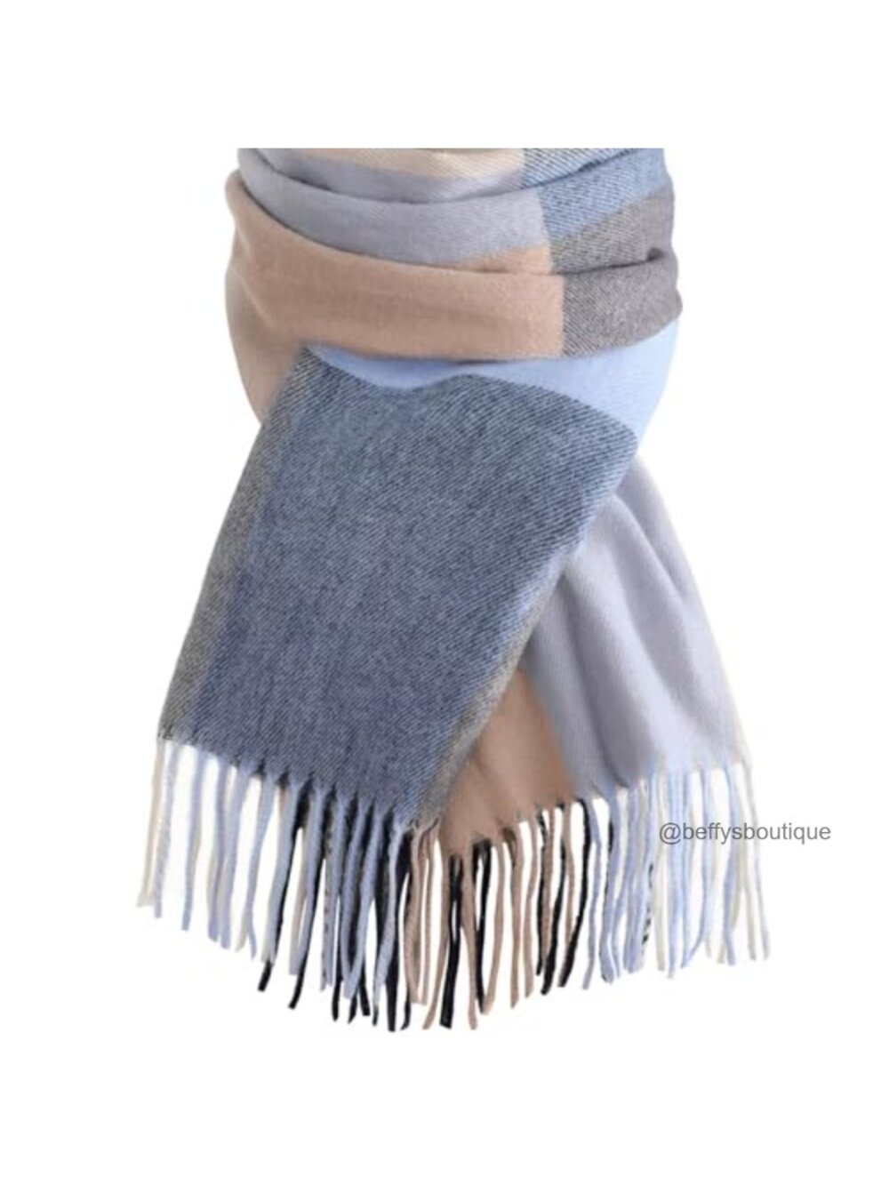 Plaid Blanket Scarf Pashmina Shawl Acrylic Cotton Winter Wrap